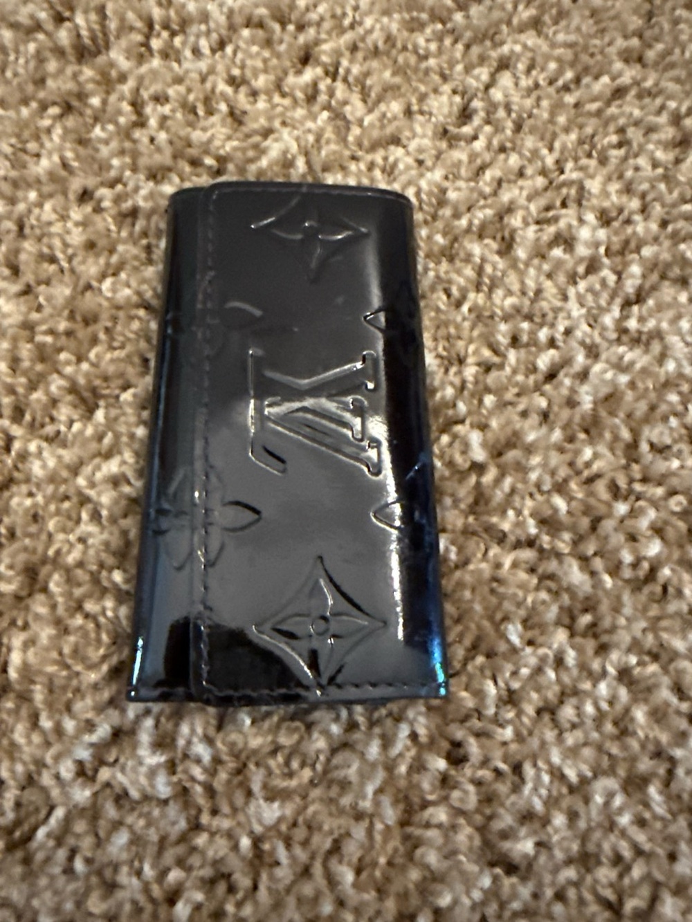 Louis Vuitton Black Patent Monogram Key & Card Holder